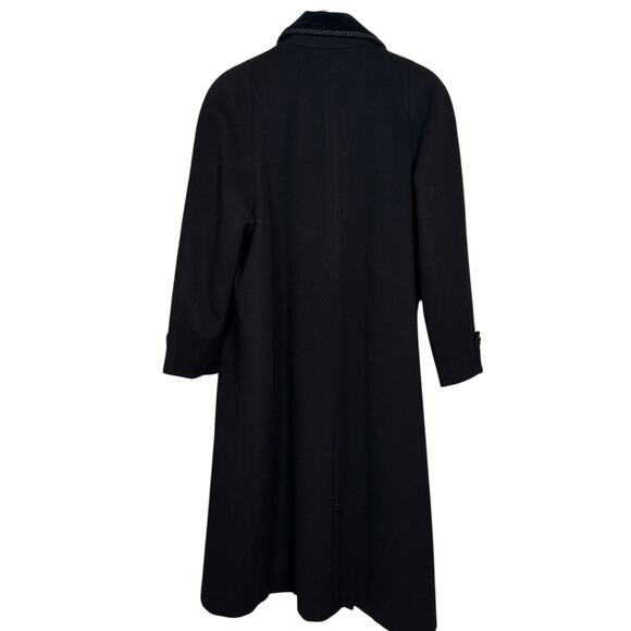 Vtg Halston Lifestyle Size 12P Black 100% Wool Velvet Trimmed Made in USA Coat - Picture 6 of 10